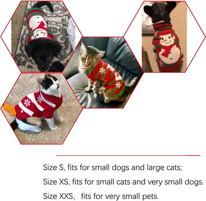 NACOCO Dog Snow Sweaters Snowman Sweaters Xmas Dog Holiday Sweaters New Year Christmas Sweater Pet Clothes for Small Dog and Cat(Snowman,S)