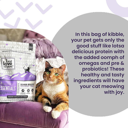 I and love and you Naked Essentials Dry Cat Food - Salmon + Trout - Grain Free, Real Meat, No Fillers, Prebiotics + Probiotics, 11lb Bag