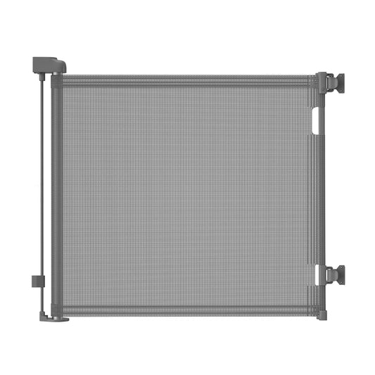 Retractable Baby Gate,Mesh Baby Gate or Mesh Dog Gate,33" Tall,Extends up to 71" Wide,Child Safety Gate for Doorways,Stairs,Hallways,Indoor/Outdoor(Grey,33"X71")