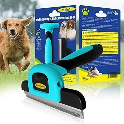 Dakpets Pet Deshedding Tool | Professional Cat and Dog Brush for Shedding | Fur Deshedding Brush and Pet Hair Remover for Cats and Dogs | Stainless Steel Cat and Dog Shedding Brush for Pet Grooming