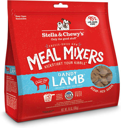 Stella & Chewy'S Freeze Dried Raw Dandy Lamb Meal Mixer – Dog Food Topper for Small & Large Breeds – Grain Free, Protein Rich Recipe – 18 Oz Bag