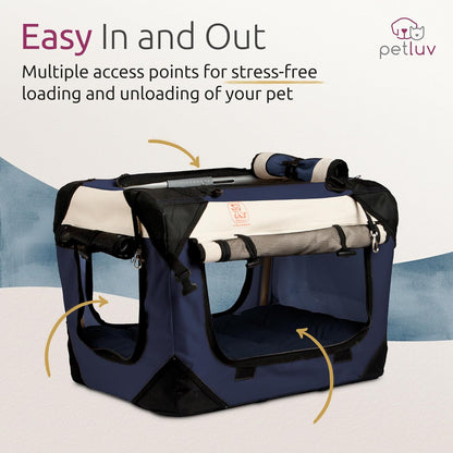 Large Cat Carrier on Wheels & Dog Carrier for 2 Cats or Medium Dog. Rolling, Soft Sided Pet Carrier for Travel. Collapsible, Portable Cat Bag with Soft Bed, Top & Side Loading, Locking Zippers