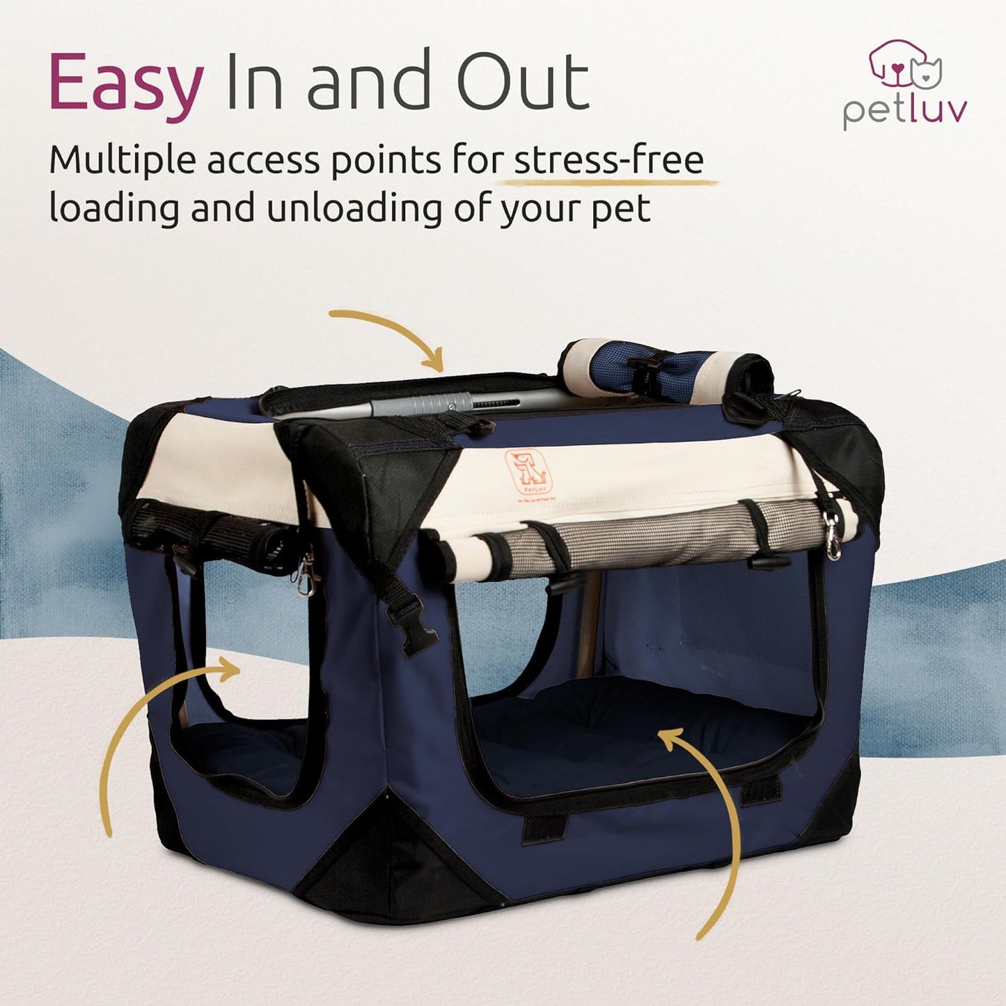 Large Cat Carrier & Dog Carrier for Most Cats or Small Dog. Soft Sided Pet Carrier for Travel. Collapsible Portable Cat Bag with Soft Bed, Top & Side Loading, Locking Zippers, Puppy Crate & Cat Kennel