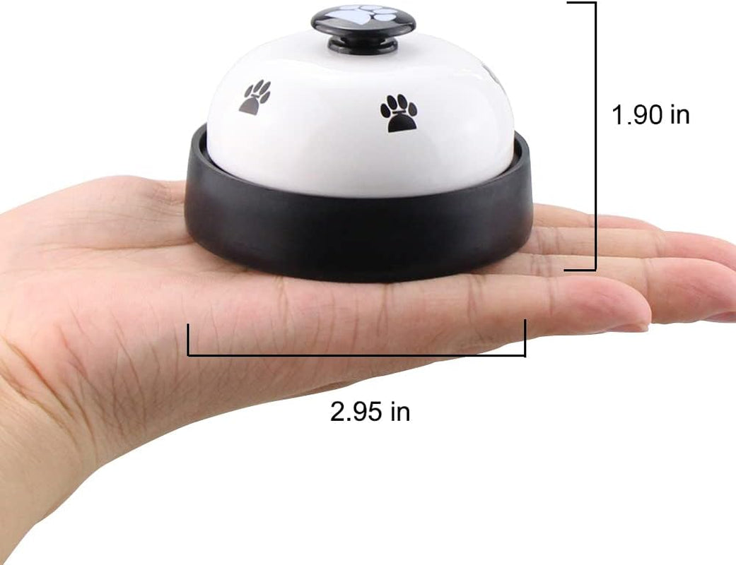 Comsmart Dog Puppy Cat Kitten Potty Training Bells, 2 Metal Dog Paw Print Bells with Non-Skid Rubber Base for Pet Interactive Game Toys Tell Bells, Service Bell for Hotel School Bar Shop Restaurant