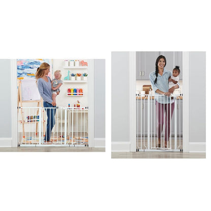 Regalo 56-Inch Extra Widespan Walk through Baby Gate, Includes 4-Inch, 8-Inch and 12-Inch Extension & Easy Step 36" Extra Tall Walk Thru Baby Gate, Includes 4-Inch Extension Kit