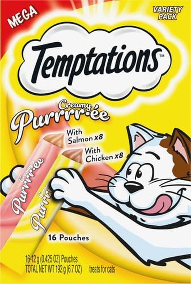 Temptations Creamy Puree with Tuna Lickable, Squeezable Cat Treats, 0.42 Oz Pouches, 4 Count (Pack of 11) - Total 44 Count