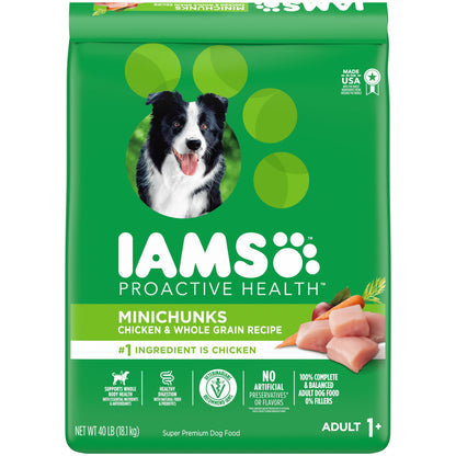 Iams Proactive Health Minichunks Dry Dog Food with Real Chicken and Whole Grains, 40 Lb Bag