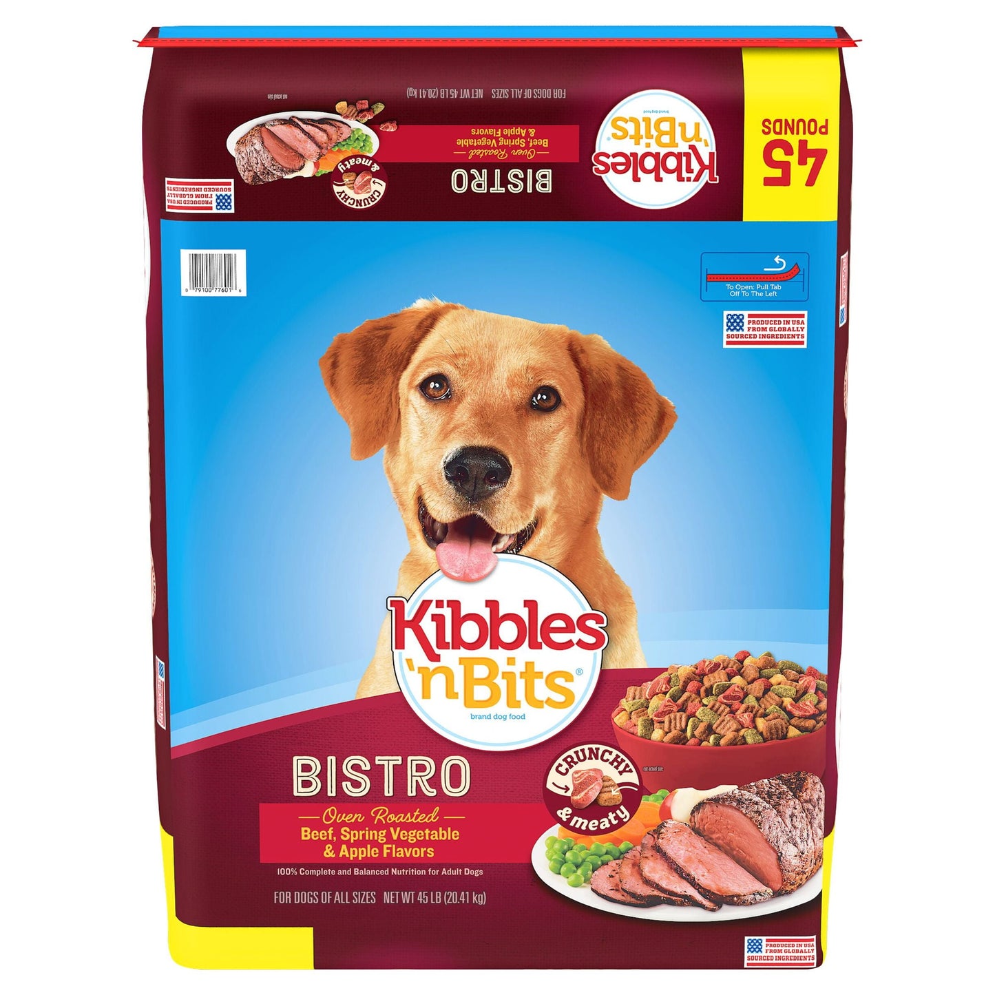 Kibbles 'N Bits Bistro Oven Roasted Beef, Spring Vegetable & Apple Flavors Dry Dog Food, 45 Lb. Bag