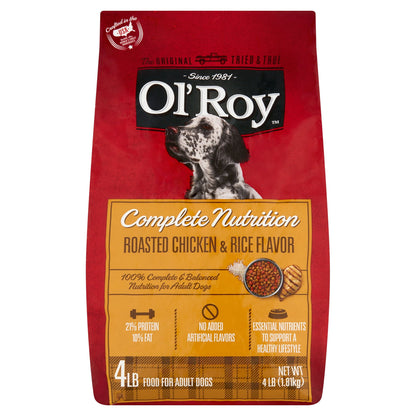 Ol' Roy Complete Nutrition Roasted Chicken & Rice Flavor Dry Dog Food, 4 Lbs