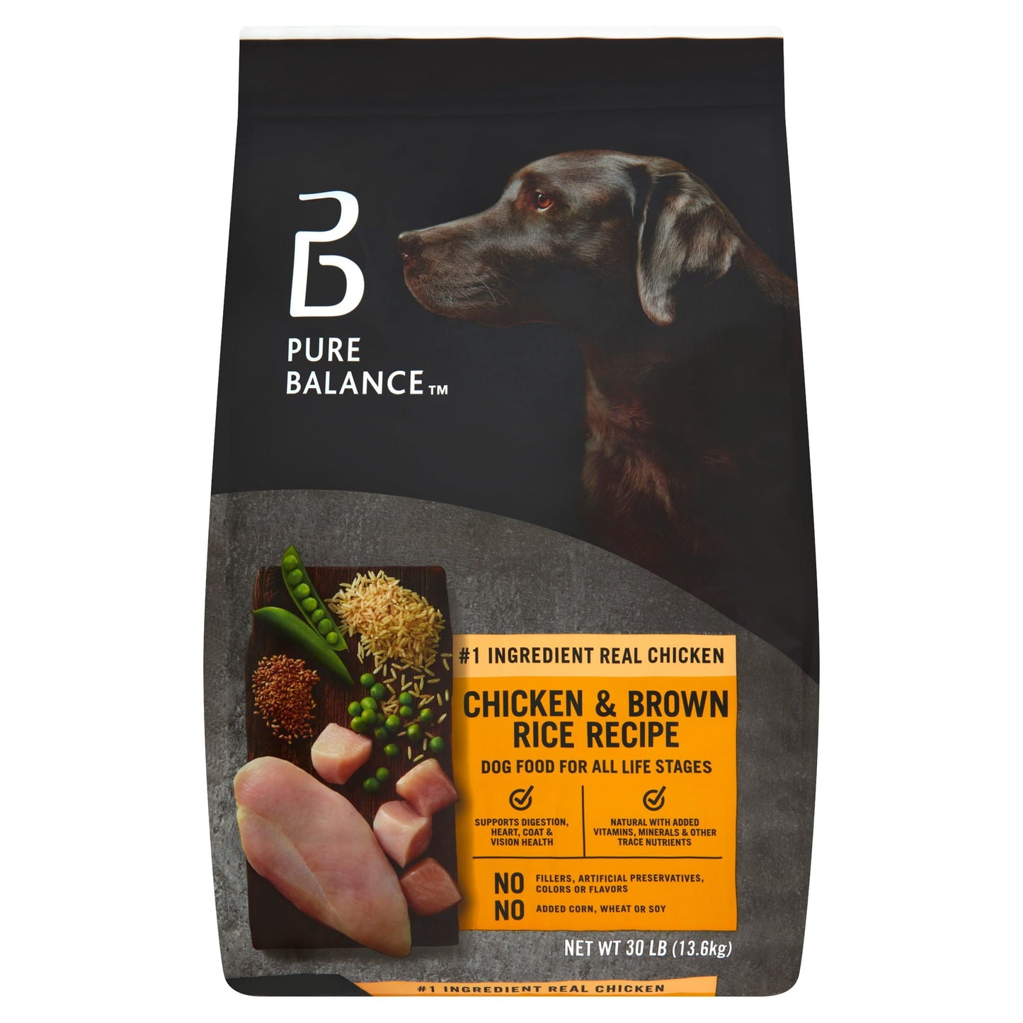 Pure Balance Chicken & Brown Rice Recipe Dry Dog Food, 30 Lbs