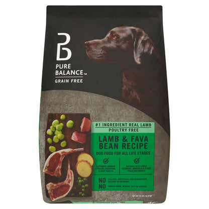 Pure Balance Lamb & Fava Bean Recipe Dry Dog Food, Grain-Free, 24 Lbs