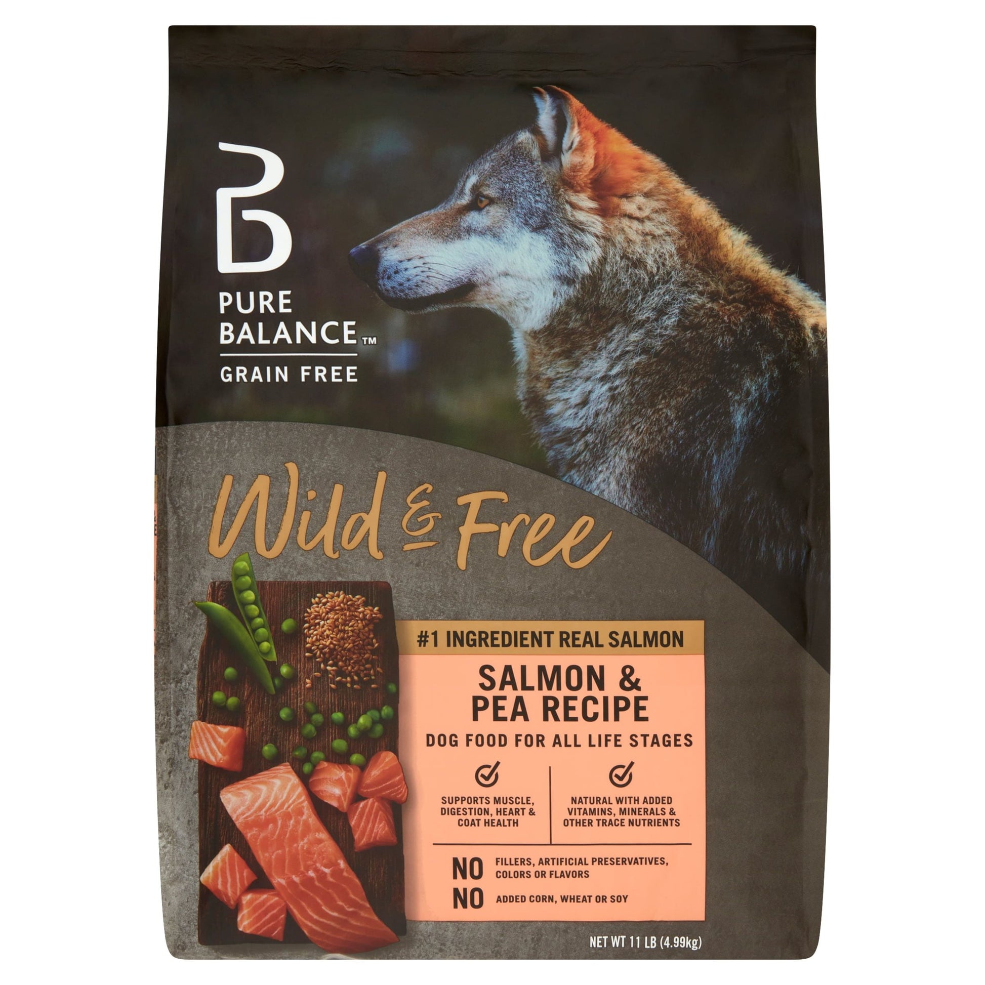 Pure Balance Wild & Free Salmon & Pea Recipe Dry Dog Food, Grain-Free, 24 Lbs