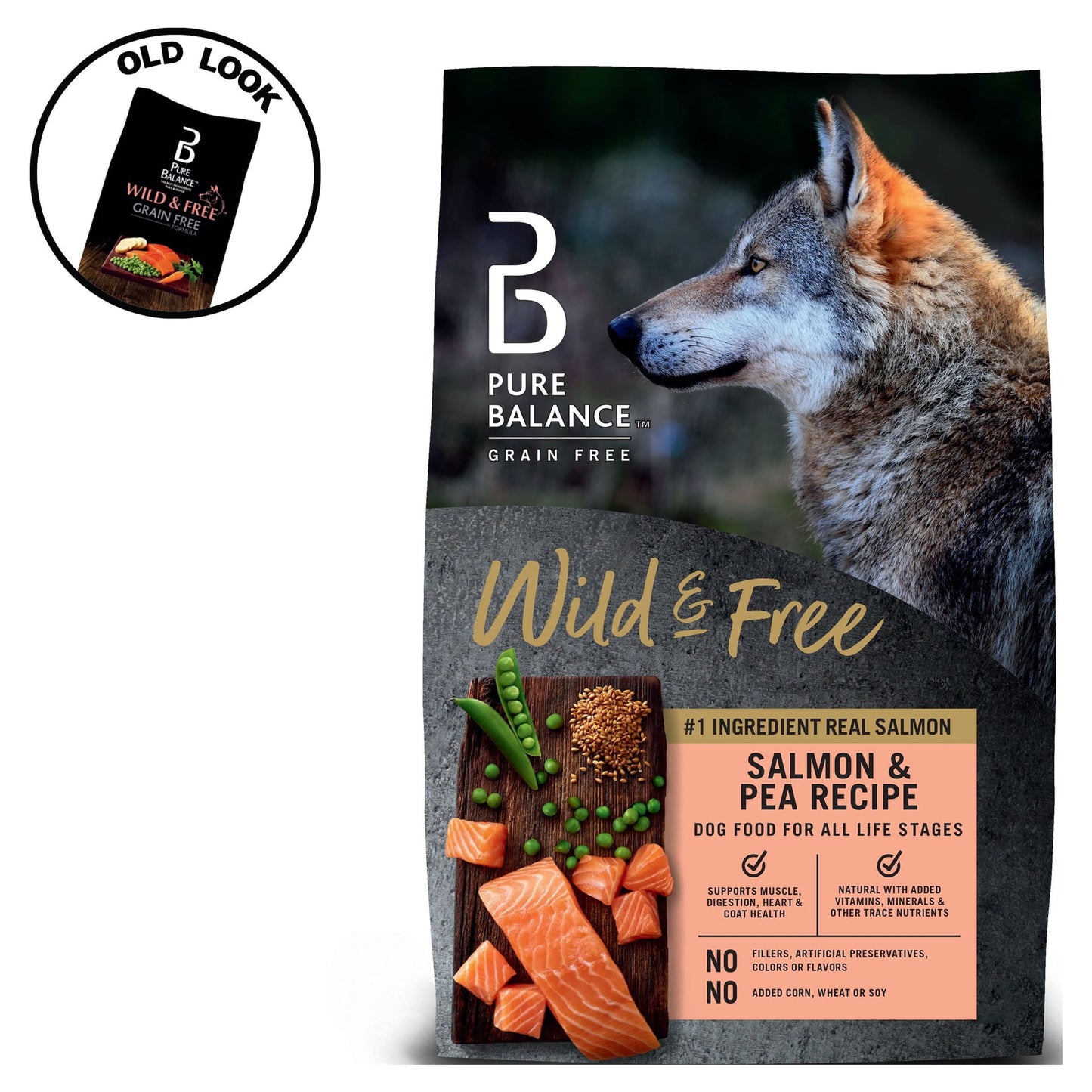 Pure Balance Wild & Free Salmon & Pea Recipe Dry Dog Food, Grain-Free, 24 Lbs