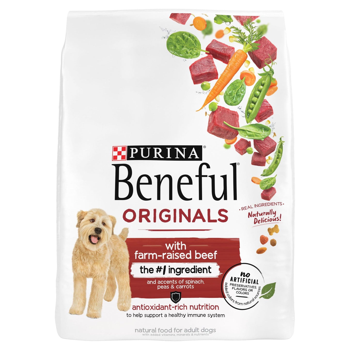 Purina Beneful Dry Dog Food for Adult Dogs Originals, High Protein Farm Raised Real Beef, 14 Lb Bag