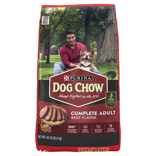 Purina Dog Chow Beef Flavor Dry Dog Food, 44 Lb Bag