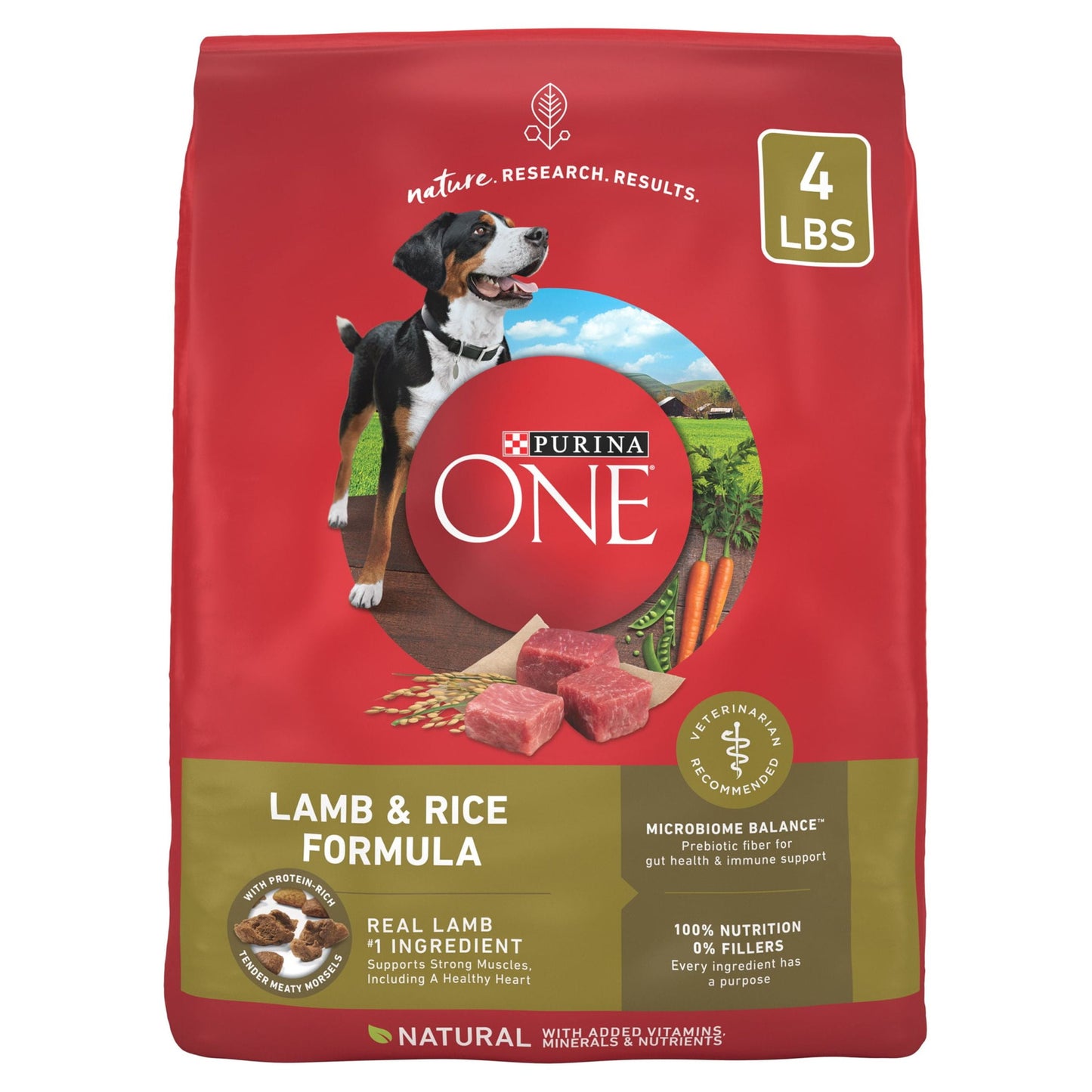 Purina ONE High Protein Dry Dog Food, Lamb and Rice Formula, 8 Lb Bag