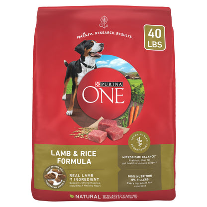 Purina ONE High Protein Dry Dog Food, Lamb and Rice Formula, 8 Lb Bag