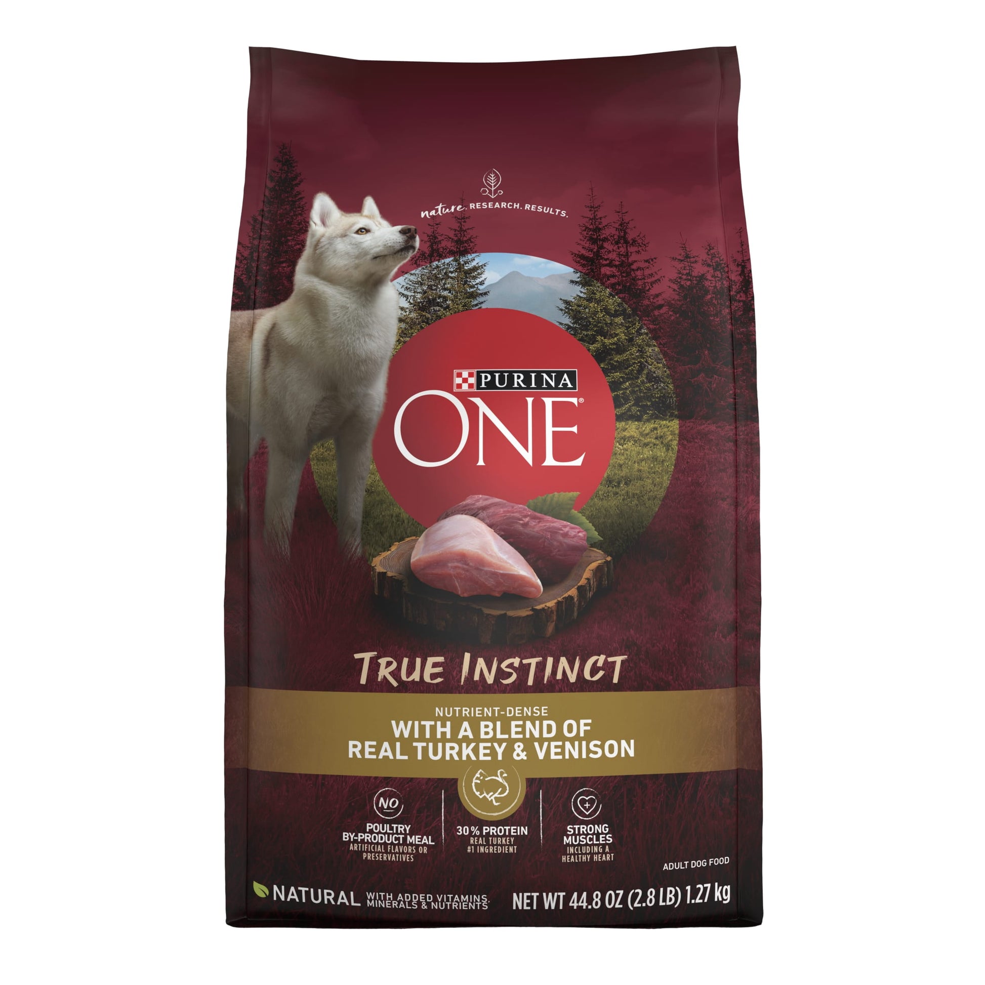 Purina ONE True Instinct High Protein Dry Dog Food, Real Turkey and Venison, 2.8 Lb Bag