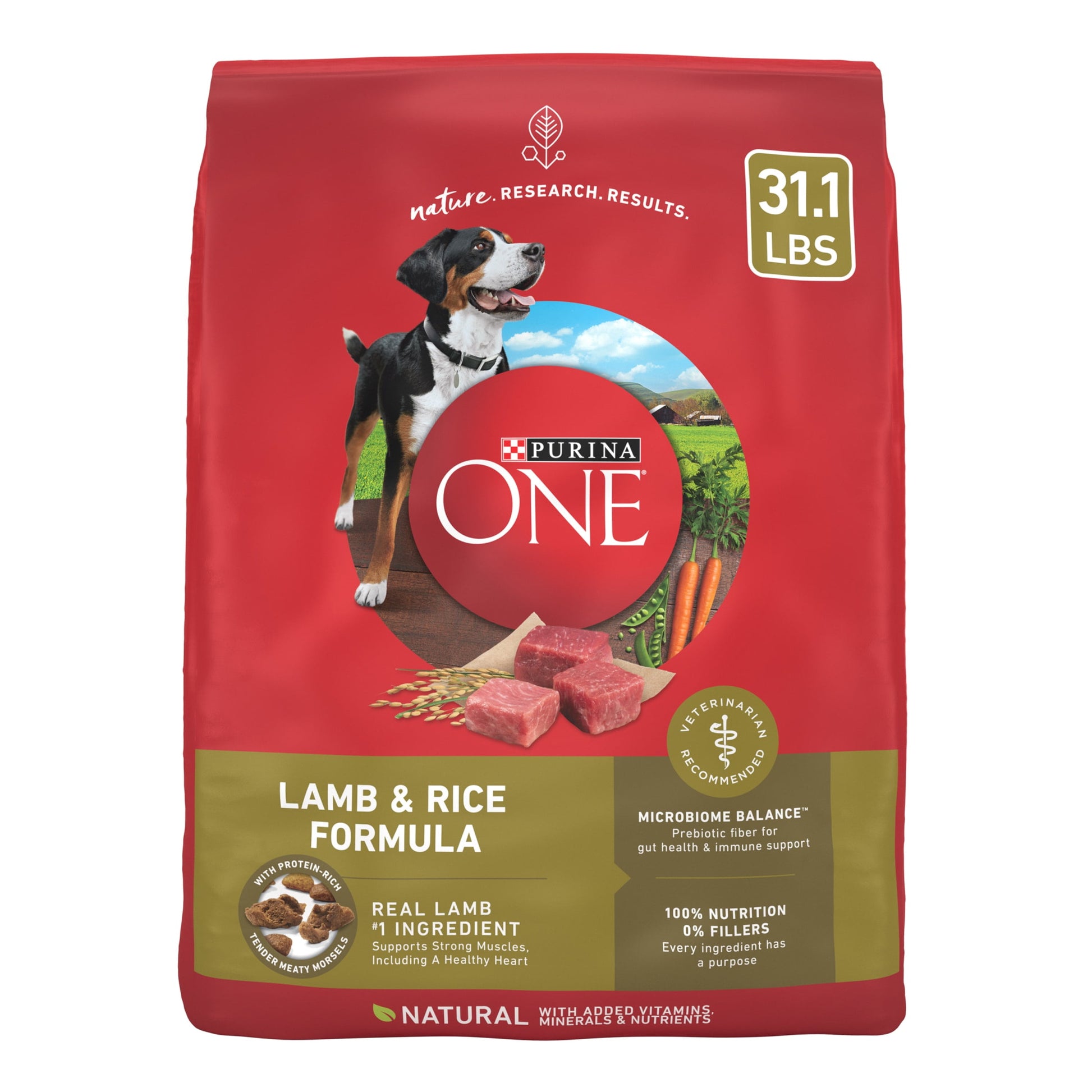 Purina ONE High Protein Dry Dog Food, Lamb and Rice Formula, 8 Lb Bag