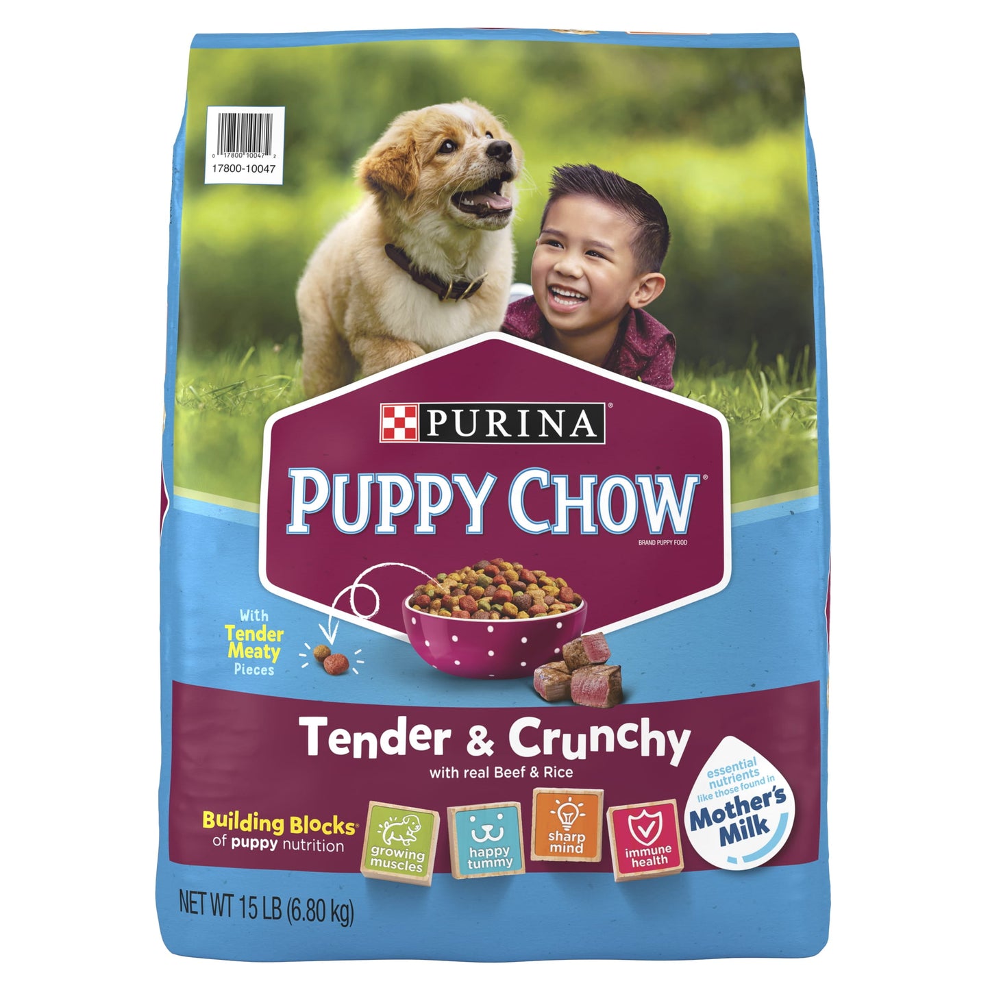 Purina Puppy Chow High Protein Dry Puppy Food, Tender & Crunchy with Real Beef, 30 Lb. Bag