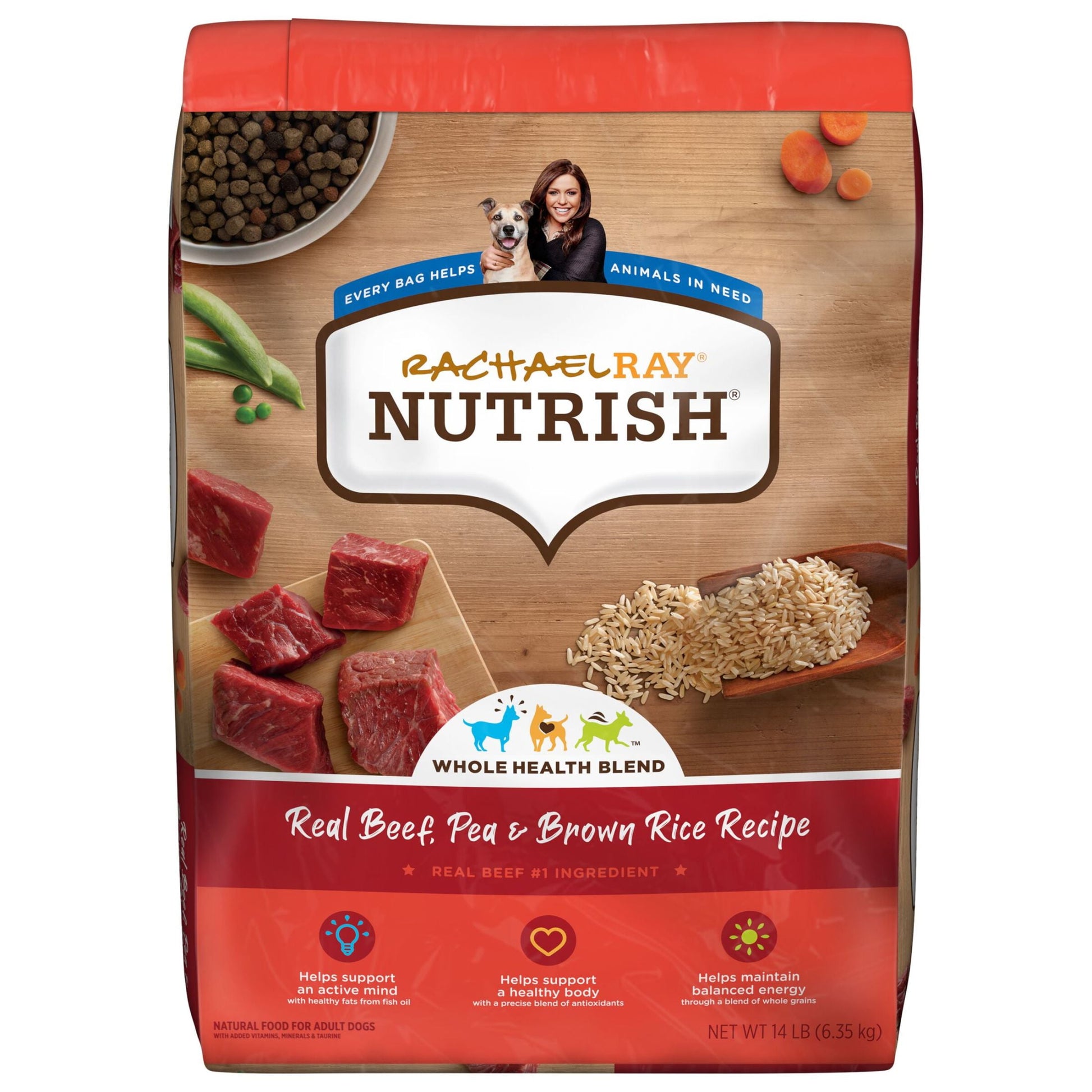 Rachael Ray Nutrish Real Beef, Pea & Brown Rice Recipe Dry Dog Food, 40 Lb. Bag