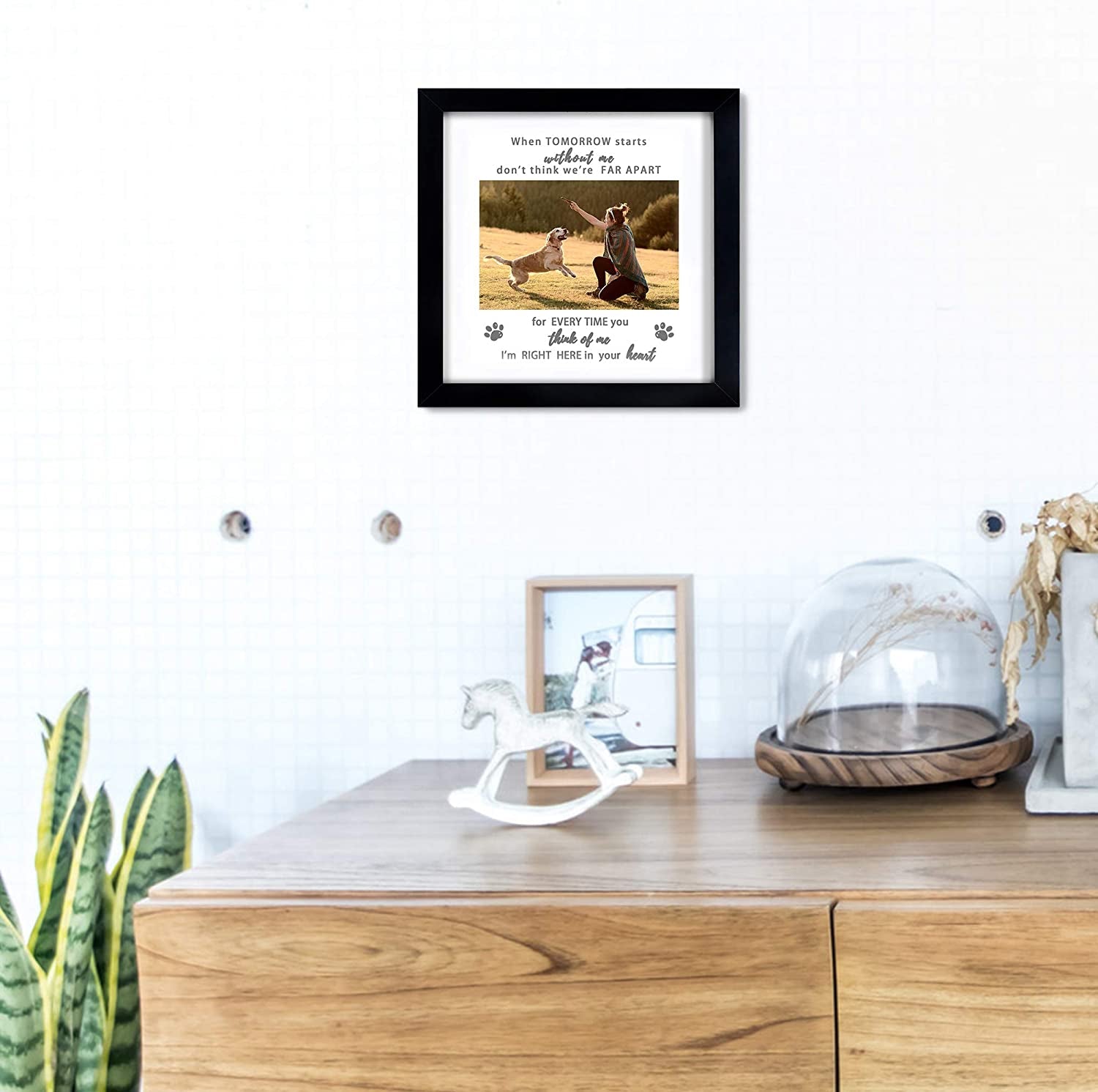 Kcrasan Paw Print Kit Dog Frame - Pet Memorial Picture Frame with Pawprints - Dog or Cat Paw Print Kit, Pet Keepsake Picture Frame for Pet Love Dog Memorial Gifts for Paw Print Frame, Sympathy Gift