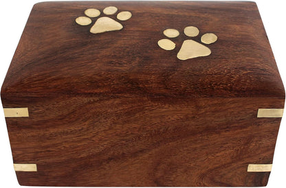 Rosewood Pet Urn Box - Peaceful Pet Memorial Keepsake Urn for Dogs,Cats (Small : 6" X 4" X 3" - 45Lbs or 20Kg)