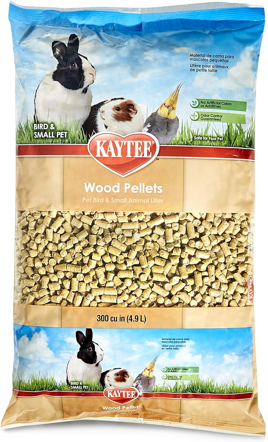 Kaytee Wood Pellets Pet Bird & Small Animal Litter for Ferrets, Guinea Pigs, Rats, Chinchillas, Hamsters, Gerbils, Rabbits, Mice, Hedgehogs and Dwarf Hamsters, 4.9 Liter, 8 Pound Bag