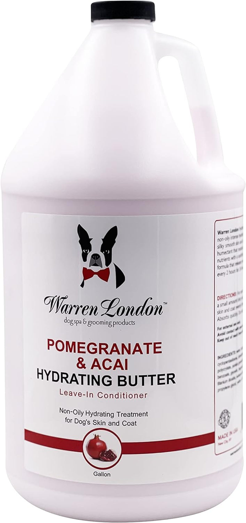 Warren London - Hydrating Butter and Leave-In Conditioner for Dogs Skin and Coat - Pomegranate & Acai - 1Gal