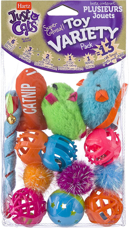 HARTZ Just for Cats Toy Variety Pack - 13 Piece, All Breed Sizes