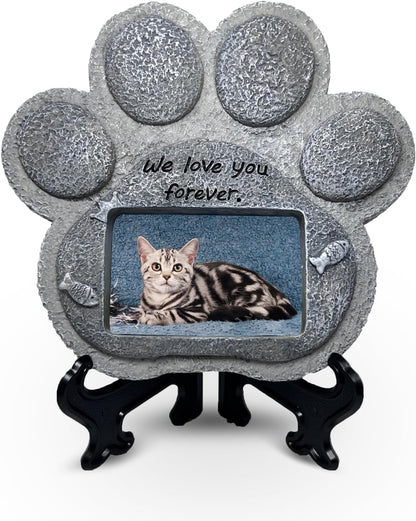 Pet Memorial Stones for Dogs,Loss of Dog Sympathy Gift Indoor Display,Pet Grave Markers Dog Bereavement Gifts Outdoor Tombstone Paw Shaped Carve We Love You Forever