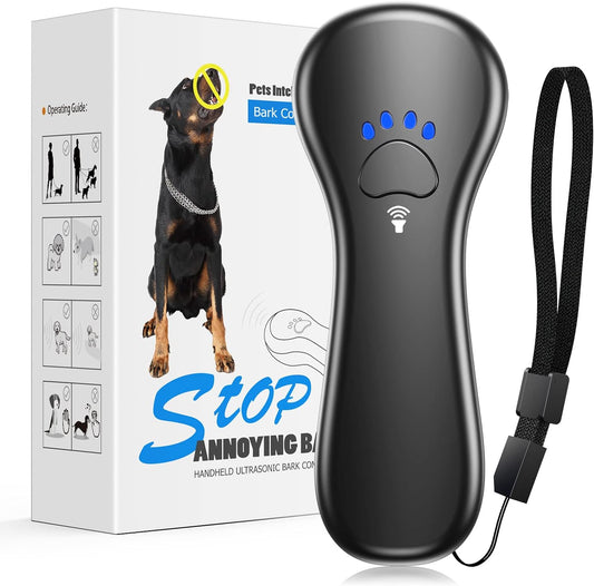 New anti Barking Device, Dog Barking Control Devices,Rechargeable Ultrasonic Dog Bark Deterrent up to 16.4 Ft Effective Control Range Safe for Human & Dogs Portable Indoor & Outdoor(Black)