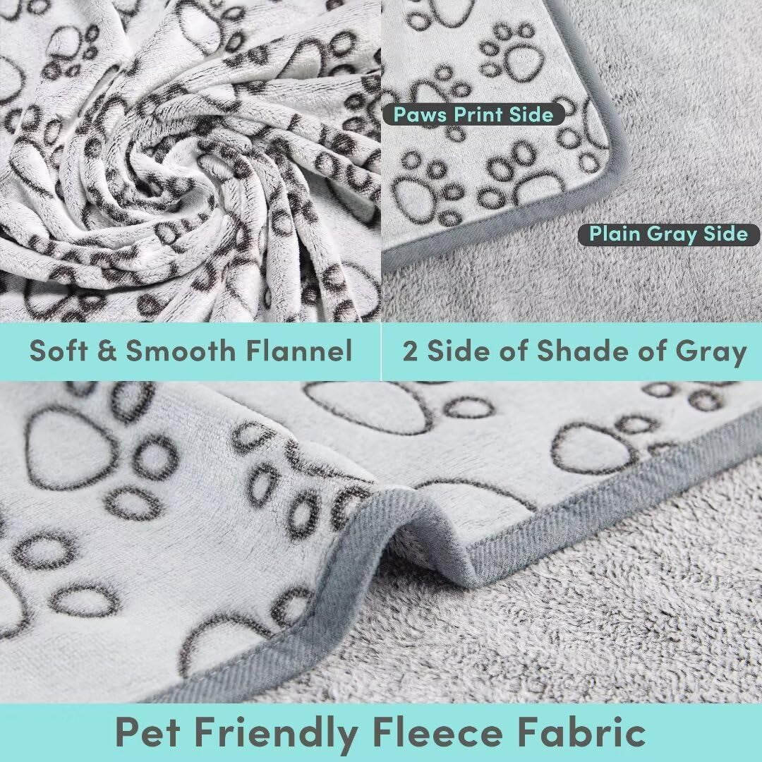 Stuffed Premium Soft Dog Blankets for Large Dogs, Large Cat Blanket Calming Washable for Bed Couch Protection Cover, Dog Essentials for Large Dog, 66 * 82 Inches, Grey