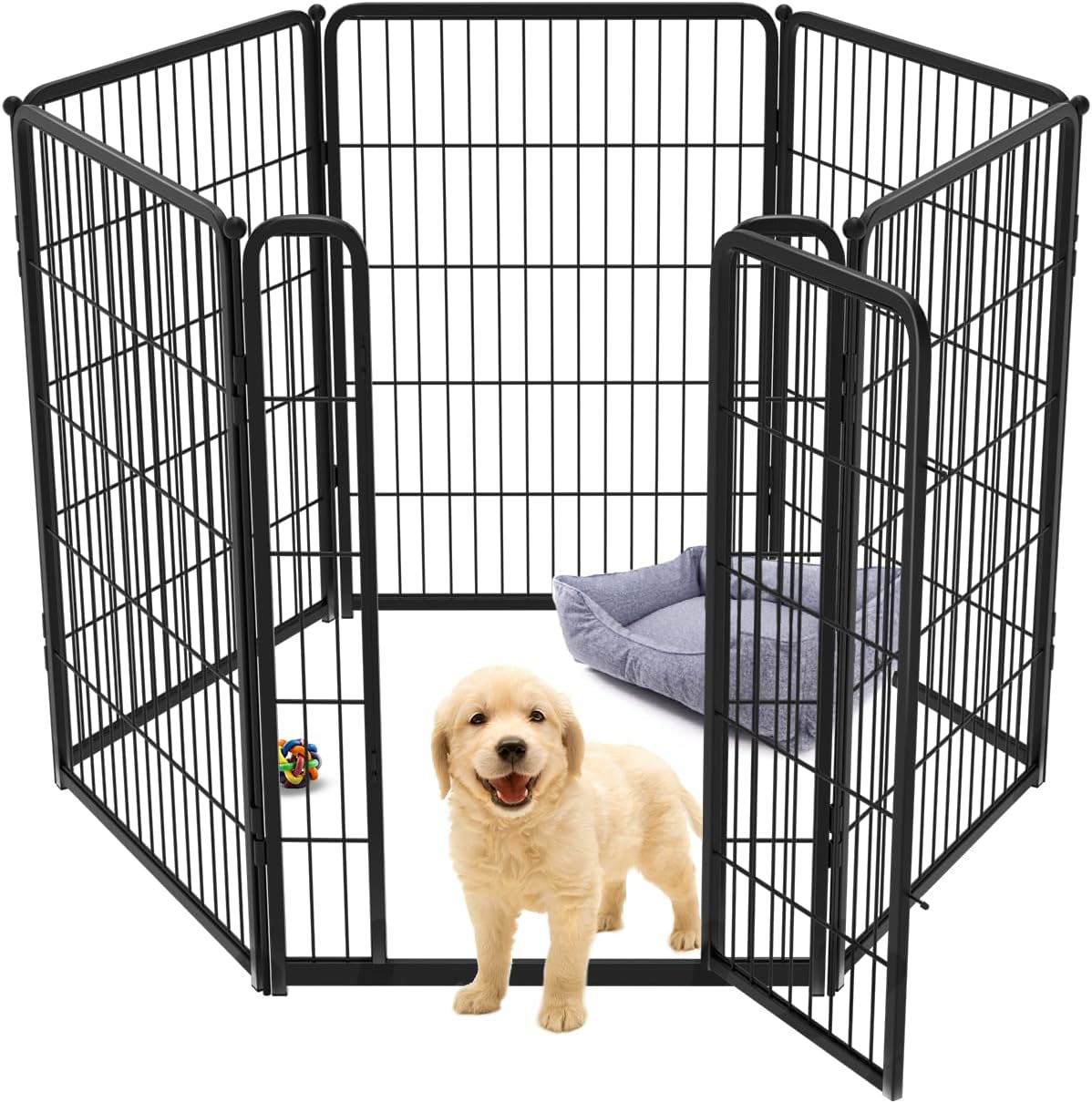 FXW Homeplus Dog Playpen Designed for Indoor Use, 40" Height for Large Dogs, Black│Patented