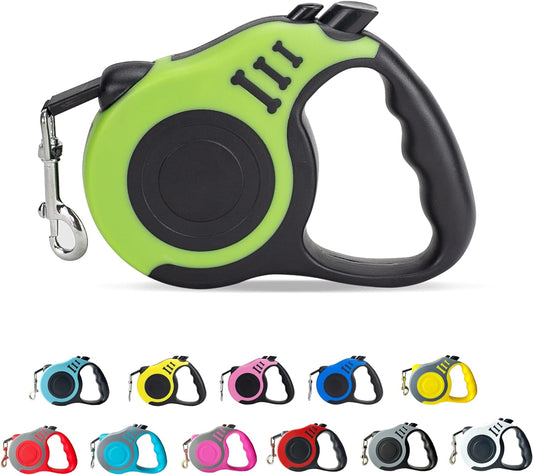 Retractable Dog Leash Automatic Telescopic Tractor Dog Tape, Pet Tape 10/16 FT Durable and Convenient, with Non-Slip Handle, Suitable for Small and Medium-Sized Dogs Green