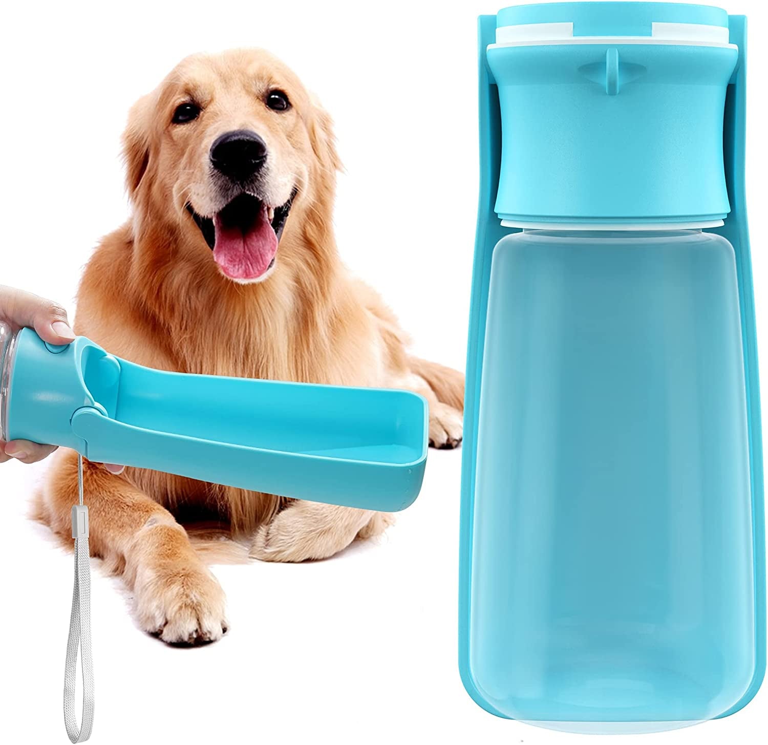 Portable Dog Water Bottle for Walking 19 OZ or 12 OZ Portable Pet Water Bottles for Puppy Small Medium Large Dogs Water Dispenser Dog Water Bowl Dog Accessories (19OZ Blue) (19 OZ Blue)