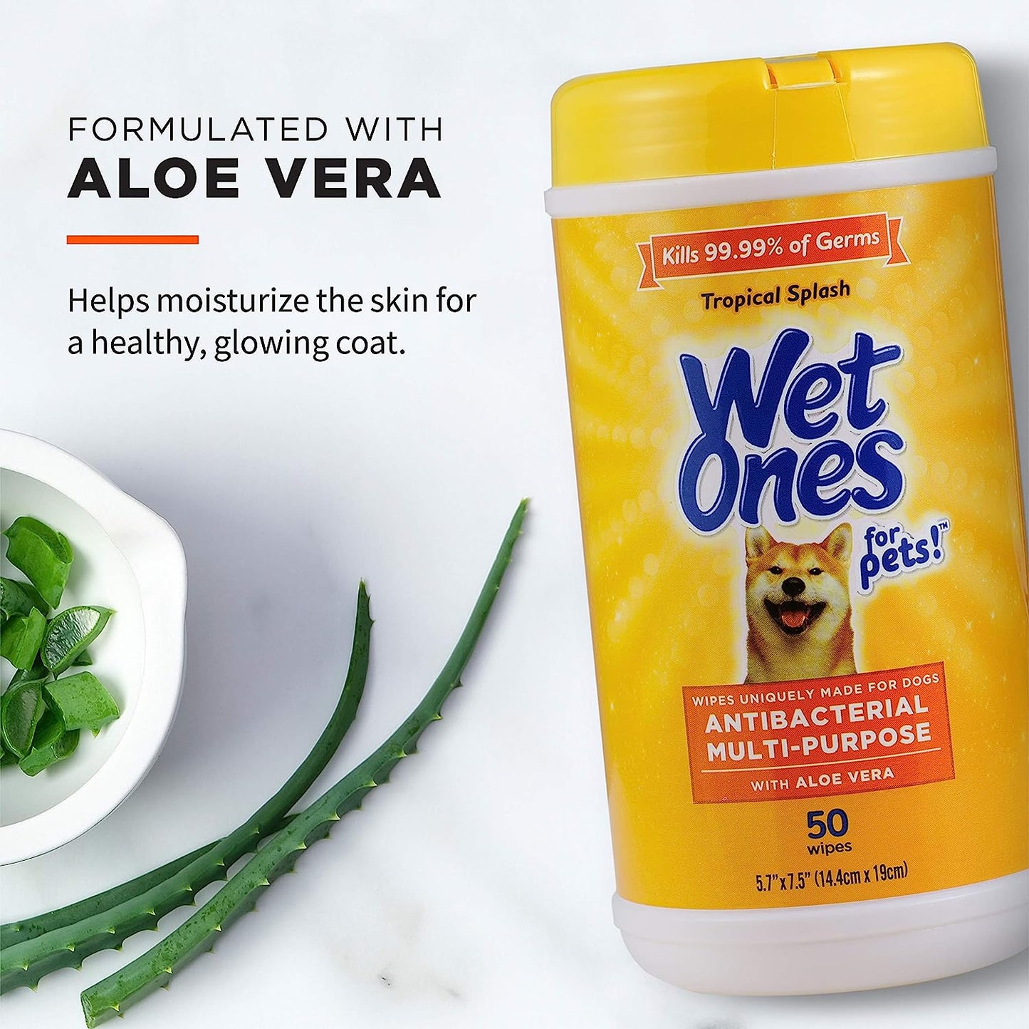 Wet Ones for Pets Multi-Purpose Dog Wipes with Aloe Vera Dog Wipes for All Dogs in Tropical Splash Scent, Wipes with Wet Lock Seal Pouch Dog Wipes (Pack of 1, 30 Count Total)