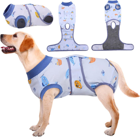 Kuoser Recovery Suit for Dogs Cats after Surgery, Professional Pet Recovery Shirt Dog Abdominal Wounds Bandages, Substitute E-Collar & Cone,Prevent Licking Dog Onesies Pet Surgery Recovery Suit