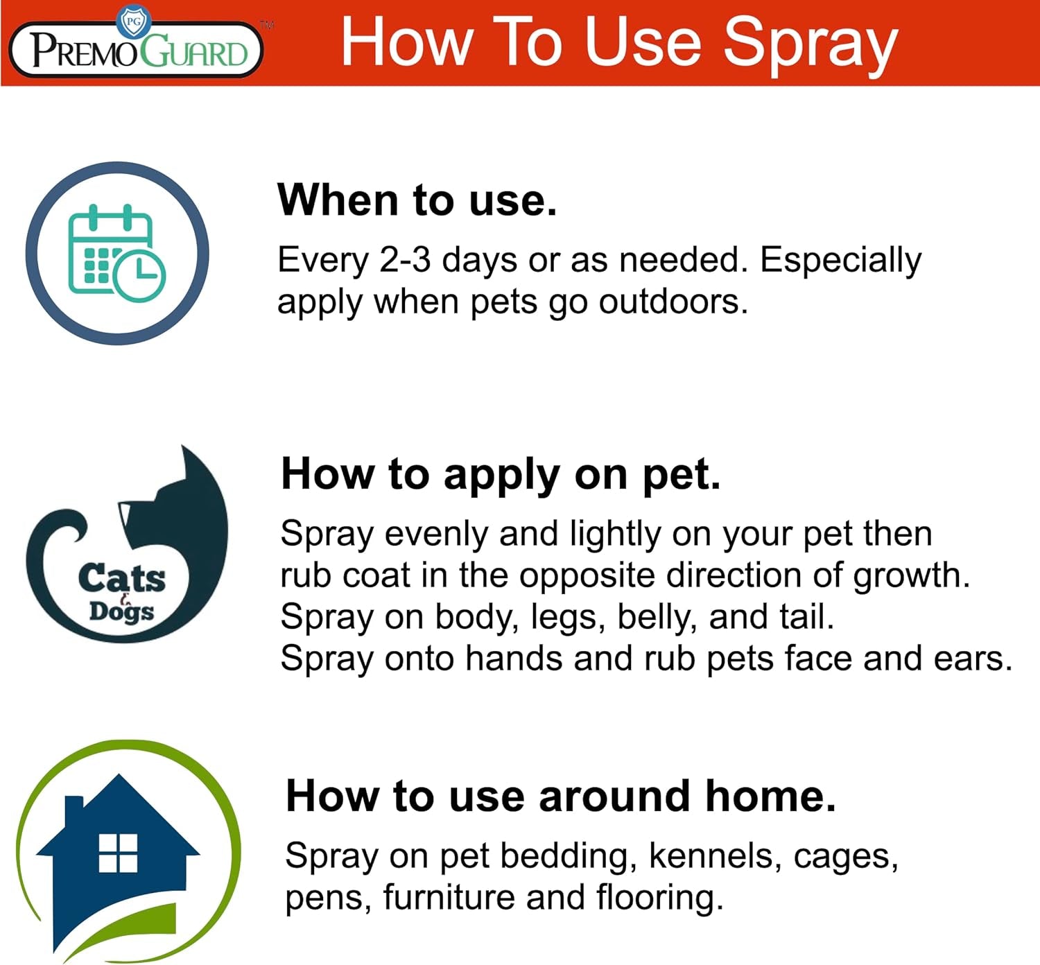 Pet Protector by Premo Guard 16 Oz – 100% Effective Mite, Flea, Tick, & Mosquito Spray for Dogs, Cats, and Pets – Best Natural Protection for Control, Prevention, & Treatment