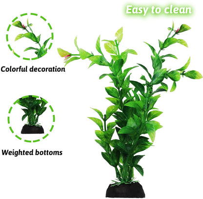 Fish Tank Accessories Green Plants, 10pcs Green Fish Tank Decorations, Aquarium Decor Plastic Plants