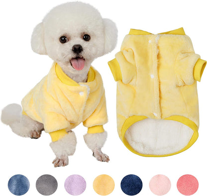 Fabricastle Dog Sweater, Dog Clothes, Dog Coat, Dog Jacket for Small or Medium Dogs Boy or Girl, Ultra Soft and Warm Cat Pet Sweaters (Yellow, X-Small)