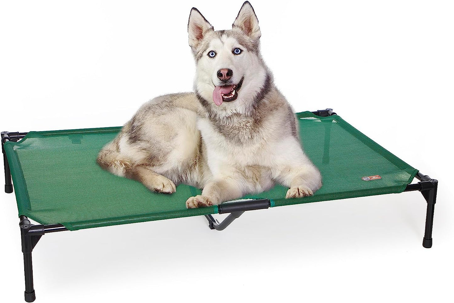 K&H Pet Products Elevated Outdoor Dog Cot Bed, Raised Cooling Bed with Washable Breathable Mesh for Extra-Large Dogs, Portable Raised Platform Pet Bed, Heavy Duty Metal Frame Hammock Bed, XL, Green