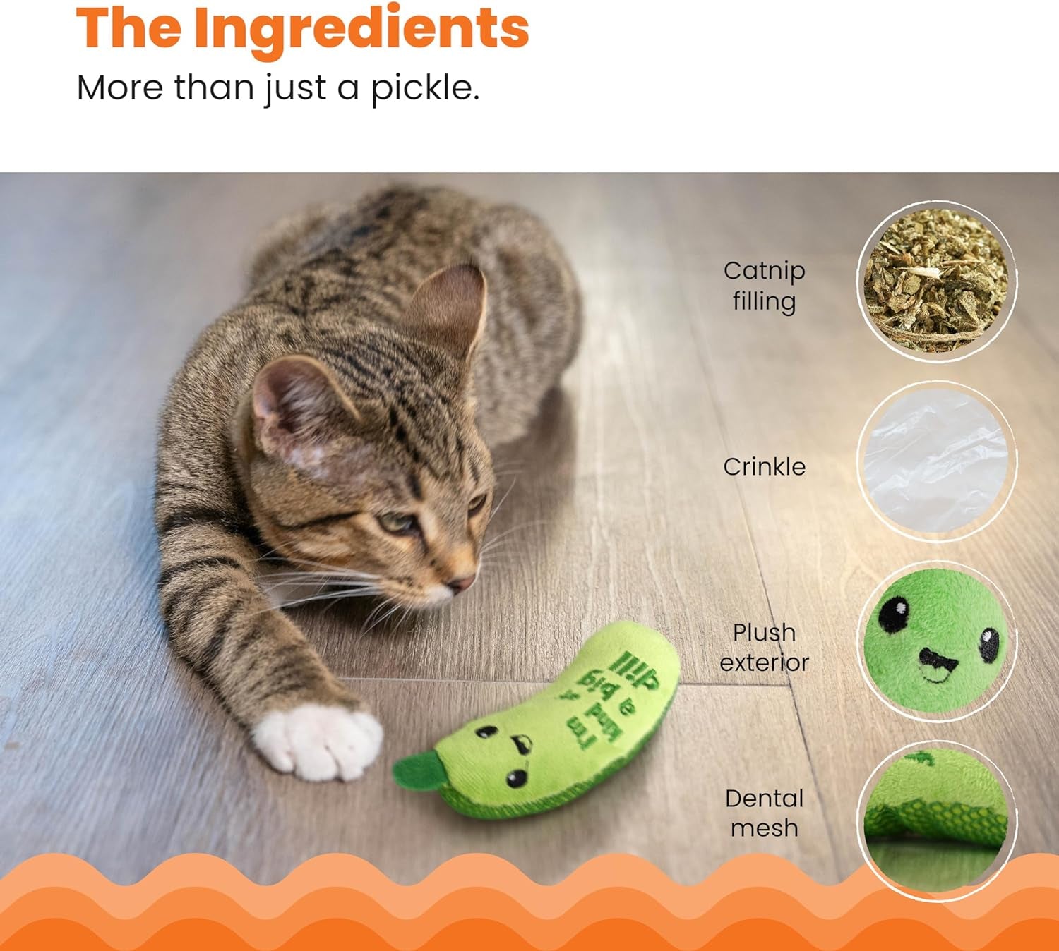 Catstages Crunchy Pickle Kicker Dental Catnip Cat Toy