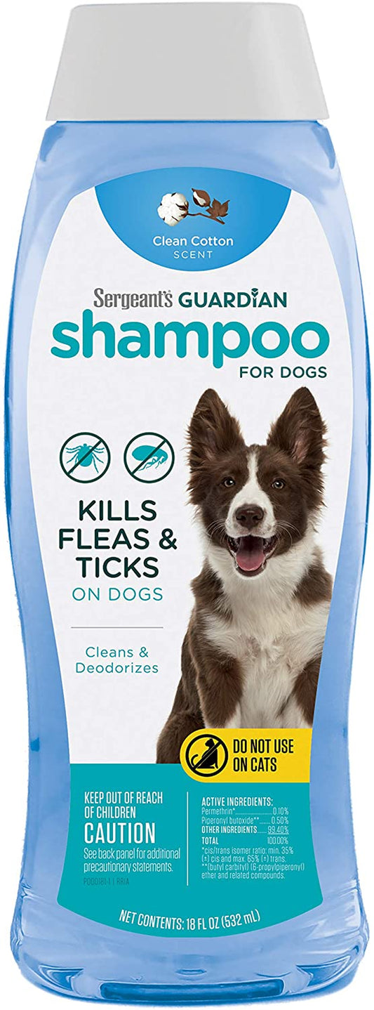 Sergeant'S Guardian Flea & Tick Dog Shampoo, Clean Cotton Scent, 18 Oz.