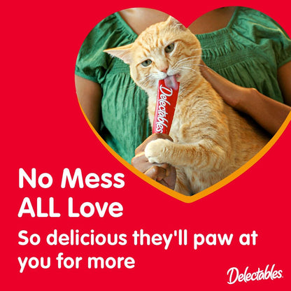 Hartz Delectables Squeeze up Chicken with Catnip, Interactive Lickable Wet Cat Treat, 32 Count