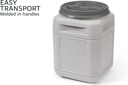 Mighty Tuff 6 Gallon/Up to 24 Pound Pet Food Storage Container with 1 Cup Measurement Scoop & 10 Gallon/Up to 40 Pound Pet Food Storage Container with 1 Cup Measurement Scoop