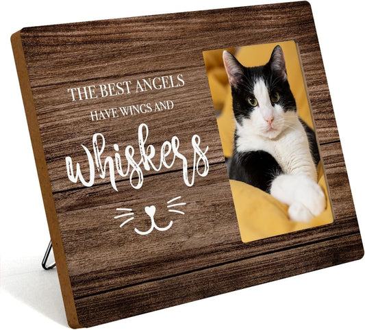 Pet Memorial Gifts for Cats, Cat Memorial Gifts for Loss of Cat, Pet Loss Sympathy Gift Picture Frame, Pet Loss Gifts, Pet Remembrance Gift Cat Memorial Photo Frame for Desk Shelf Table Room Decor