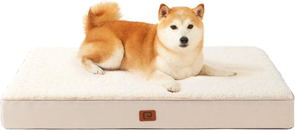 EHEYCIGA Orthopedic Dog Beds for Large Dogs with Removable Washable Cover, Camel, 36X27