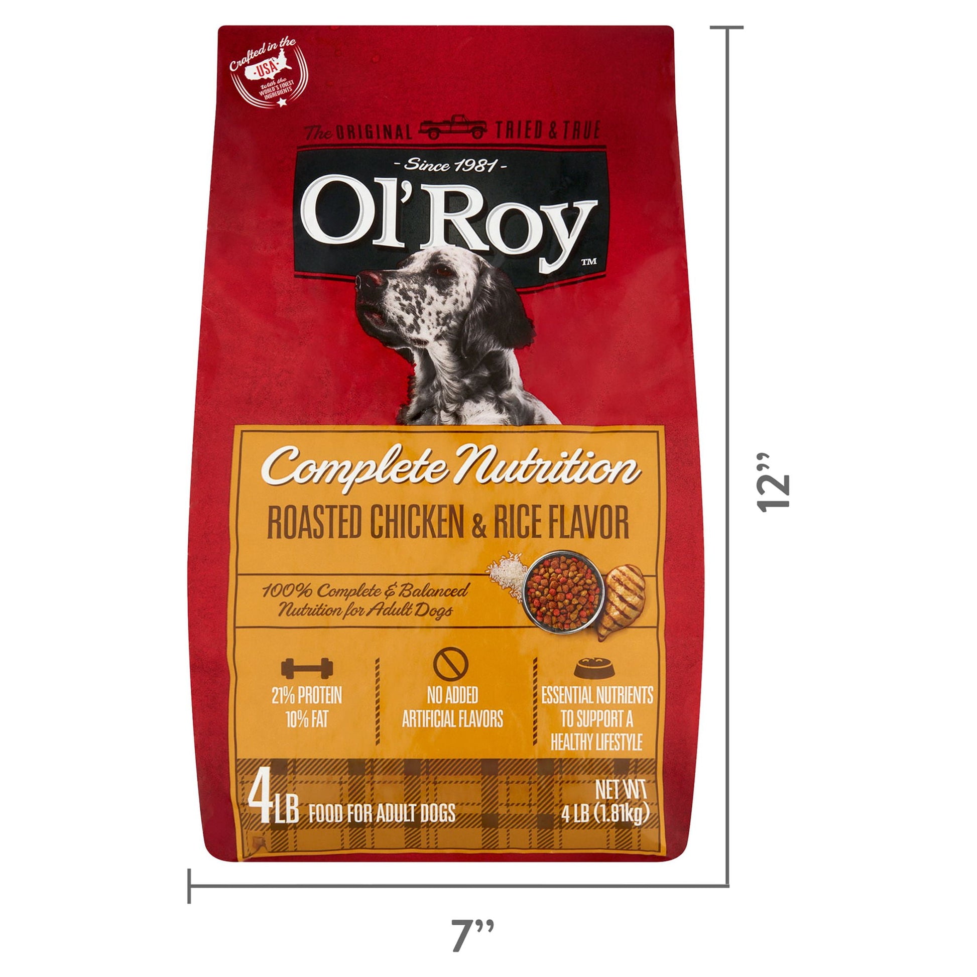 Ol' Roy Complete Nutrition Roasted Chicken & Rice Flavor Dry Dog Food, 4 Lbs