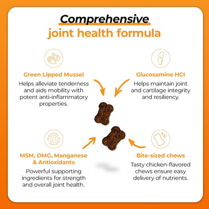 Vetriscience Glycoflex 3 Clinically Proven Hip and Joint Supplement for Dogs - Maximum Strength Dog Supplement with Glucosamine, MSM, Green Lipped Mussel & DMG - 120 Chewable Tablets, Chicken Flavor​